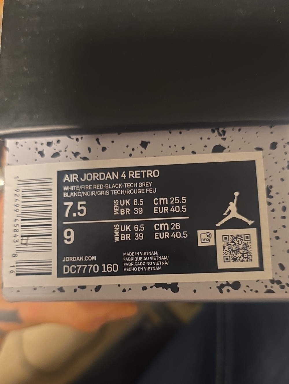 Jordan Air Jordan 4 Retro White/Fire Red/Black/Tech Grey